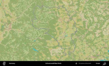 Schwarzwald-Baar-Kreis. Almanya 'nın idari alanı Topografik İnsani Stil Haritası' nda özetlendi