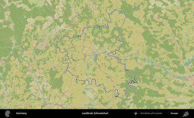 Landkreis Schweinfurt. Almanya 'nın idari alanı Topografik İnsani Stil Haritası' nda özetlendi