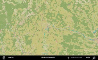 Landkreis Schweinfurt. Topografik İnsani Yardım Stili Haritasında Almanya 'nın idari alanı