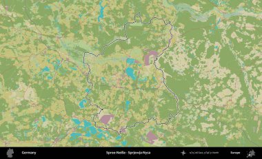 Spree-Neie, Sprjewja-Nysa. Almanya 'nın idari alanı Topografik İnsani Stil Haritası' nda özetlendi