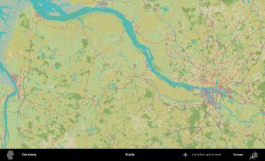 Stade. Topografik İnsani Yardım Stili Haritasında Almanya 'nın idari alanı