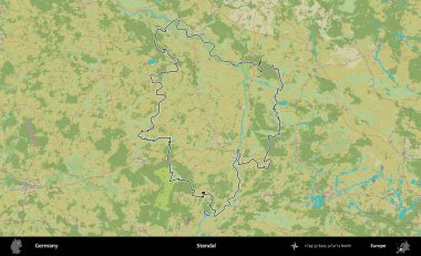 Stendal. Almanya 'nın idari alanı Topografik İnsani Stil Haritası' nda özetlendi