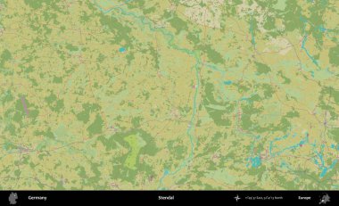 Stendal. Topografik İnsani Yardım Stili Haritasında Almanya 'nın idari alanı