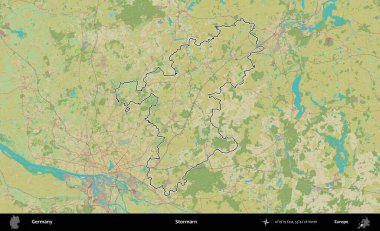 Stormarn. Almanya 'nın idari alanı Topografik İnsani Stil Haritası' nda özetlendi