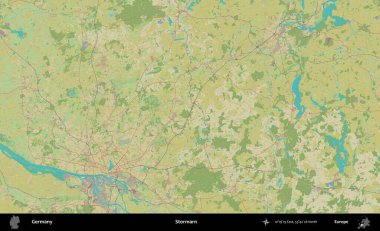 Stormarn. Topografik İnsani Yardım Stili Haritasında Almanya 'nın idari alanı