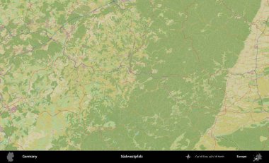 Sudwestpfalz. Topografik İnsani Yardım Stili Haritasında Almanya 'nın idari alanı