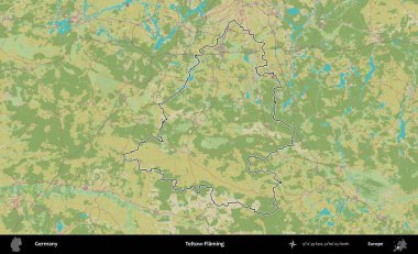 Teltow-Flaming. Almanya 'nın idari alanı Topografik İnsani Stil Haritası' nda özetlendi