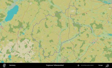 Treptower Tollensewinkel. Almanya 'nın idari alanı Topografik İnsani Stil Haritası' nda özetlendi