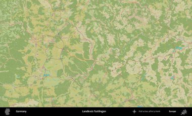 Landkreis Tuttlingen. Topografik İnsani Yardım Stili Haritasında Almanya 'nın idari alanı