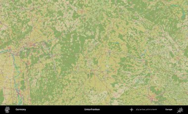Terkedilmemiş. Topografik İnsani Yardım Stili Haritasında Almanya 'nın idari alanı