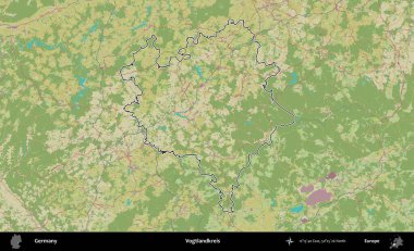 Vogtlandkreis. Almanya 'nın idari alanı Topografik İnsani Stil Haritası' nda özetlendi