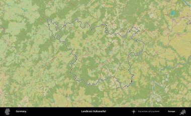 Landkreis Vulkaneifel. Almanya 'nın idari alanı Topografik İnsani Stil Haritası' nda özetlendi