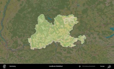 Landkreis Waldshut. Almanya 'nın idari alanı koyu renkli bir Topografik İnsani Yardım Stili haritasına vurgulandı ve özetlendi