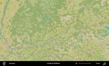 Landkreis Waldshut. Topografik İnsani Yardım Stili Haritasında Almanya 'nın idari alanı