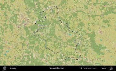 Werra-Meiner-Kreis. Almanya 'nın idari alanı Topografik İnsani Stil Haritası' nda özetlendi