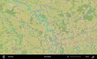 Kreis Wesel. Almanya 'nın idari alanı Topografik İnsani Stil Haritası' nda özetlendi