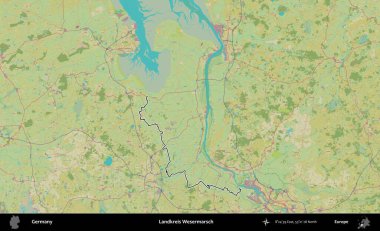 Landkreis Wesermarsch. Almanya 'nın idari alanı Topografik İnsani Stil Haritası' nda özetlendi