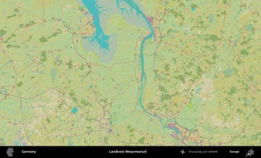 Landkreis Wesermarsch. Topografik İnsani Yardım Stili Haritasında Almanya 'nın idari alanı