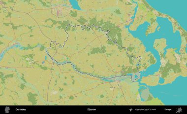 Zussow. Almanya 'nın idari alanı Topografik İnsani Stil Haritası' nda özetlendi