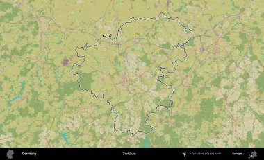 Zwickau 'da. Almanya 'nın idari alanı Topografik İnsani Stil Haritası' nda özetlendi