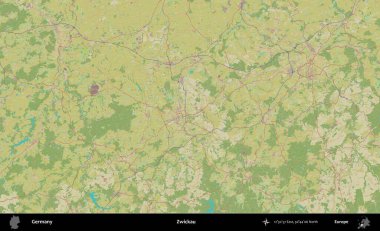 Zwickau 'da. Topografik İnsani Yardım Stili Haritasında Almanya 'nın idari alanı