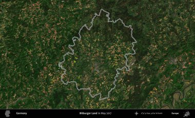 Bitburger Diyarı. Almanya 'nın idari bölgesinde Mayıs 2017' de çekilen Kopernik Nöbetçi karolarından oluşan bir uydu görüntüsü sıralandı.