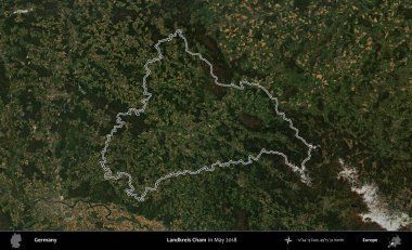 Landkreis Cham. Almanya 'nın idari bölgesi, Mayıs 2018' de çekilen Kopernik Nöbetçi karolarından oluşan bir uydu görüntüsüyle özetlendi.