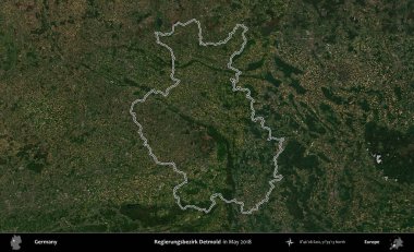 Regierungsbezirk Detmold. Almanya 'nın idari bölgesi, Mayıs 2018' de çekilen Kopernik Nöbetçi karolarından oluşan bir uydu görüntüsüyle özetlendi.
