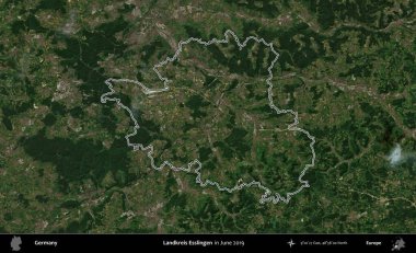 Landkreis Esslingen. Almanya 'nın idari bölgesi, Haziran 2019' da çekilen Kopernik Nöbetçi karolarından oluşan bir uydu görüntüsüyle özetlendi.