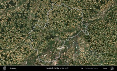 Landkreis Freising. Almanya 'nın idari bölgesi, Mayıs 2018' de çekilen Kopernik Nöbetçi karolarından oluşan bir uydu görüntüsüyle özetlendi.