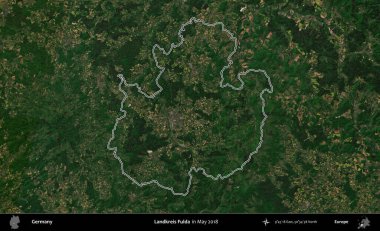 Landkreis Fulda. Almanya 'nın idari bölgesi, Mayıs 2018' de çekilen Kopernik Nöbetçi karolarından oluşan bir uydu görüntüsüyle özetlendi.