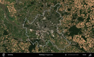 Hamburg. Almanya 'nın idari bölgesinde Ağustos 2022' de çekilen Kopernik Nöbetçi karolarından oluşan bir uydu görüntüsü sıralandı.