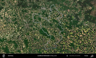 Landkreis Helmstedt. Almanya 'nın idari bölgesi, Mayıs 2018' de çekilen Kopernik Nöbetçi karolarından oluşan bir uydu görüntüsüyle özetlendi.