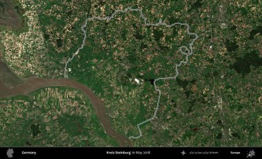 Kreis Steinburg. Almanya 'nın idari bölgesi, Mayıs 2018' de çekilen Kopernik Nöbetçi karolarından oluşan bir uydu görüntüsüyle özetlendi.