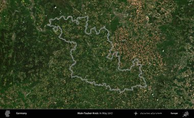 Ana-Tauber-Kreis. Almanya 'nın idari bölgesinde Mayıs 2017' de çekilen Kopernik Nöbetçi karolarından oluşan bir uydu görüntüsü sıralandı.