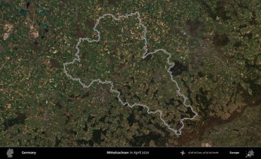 Mittelsachsen 'de. Almanya 'nın idari alanı Nisan 2020' de çekilen Kopernik Nöbetçi karolarından oluşan bir uydu görüntüsüyle özetlendi.