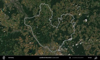 Landkreis Neuwied. Almanya 'nın idari bölgesi, Haziran 2018' de çekilen Kopernik Nöbetçi karolarından oluşan bir uydu görüntüsüyle özetlendi.