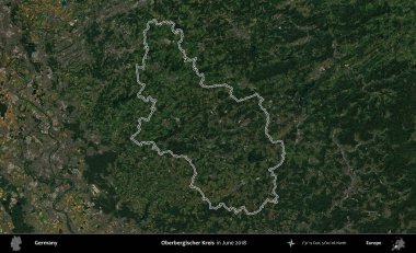 Obergischer Kreis. Almanya 'nın idari bölgesi, Haziran 2018' de çekilen Kopernik Nöbetçi karolarından oluşan bir uydu görüntüsüyle özetlendi.
