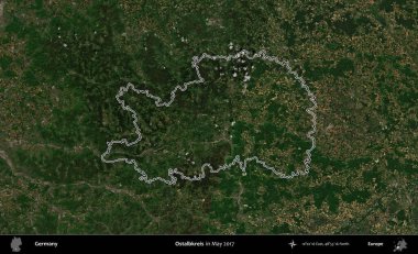 Ostalbkreis. Almanya 'nın idari bölgesinde Mayıs 2017' de çekilen Kopernik Nöbetçi karolarından oluşan bir uydu görüntüsü sıralandı.