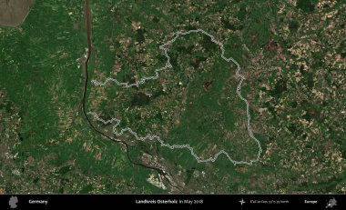 Landkreis Osterholz. Almanya 'nın idari bölgesi, Mayıs 2018' de çekilen Kopernik Nöbetçi karolarından oluşan bir uydu görüntüsüyle özetlendi.