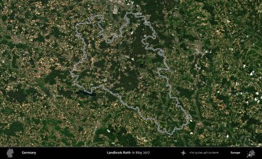 Landkreis Roth. Almanya 'nın idari bölgesinde Mayıs 2017' de çekilen Kopernik Nöbetçi karolarından oluşan bir uydu görüntüsü sıralandı.