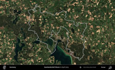 Manzara Waren 'ı gördüm. Almanya 'nın idari bölgesi Nisan 2019' da çekilen Kopernik Nöbetçi karolarından oluşan bir uydu görüntüsüyle özetlendi.