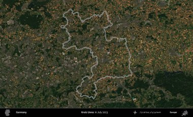Kreis Unna. Almanya 'nın idari bölgesinde Temmuz 2023' te çekilen Kopernik Nöbetçi karolarından oluşan bir uydu görüntüsü sıralandı.