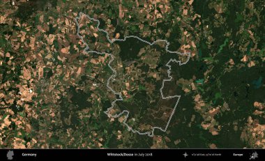 Wittstock/Dosse. Almanya 'nın idari bölgesinde Temmuz 2018' de çekilen Kopernik Nöbetçi karolarından oluşan bir uydu görüntüsü sıralandı.