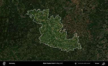 Ana-Tauber-Kreis. Mayıs 2017 'de çekilen Kopernik Nöbetçi karolarından oluşan koyu renkli bir uydu görüntüsü Almanya' nın idari alanının altını çizdi ve özetledi.
