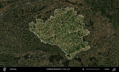 Landkreis Rottal Oteli. Mayıs 2018 'de çekilen Kopernik Nöbetçi karolarından oluşan koyu renkli bir uydu görüntüsü, Almanya' nın idari alanının altını çizdi ve özetledi.