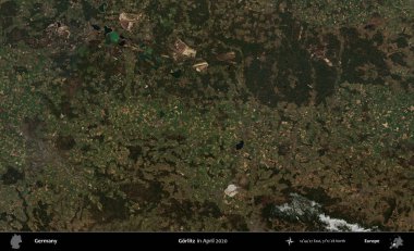 Gorlitz. Nisan 2020 'de çekilen Kopernik Sentinel karolarından oluşan bir uydu görüntüsü üzerine Almanya' nın idari bölgesi