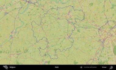 Aalst. Belçika 'nın idari alanı Topografik İnsani Stil Haritası' nda özetlenmiştir