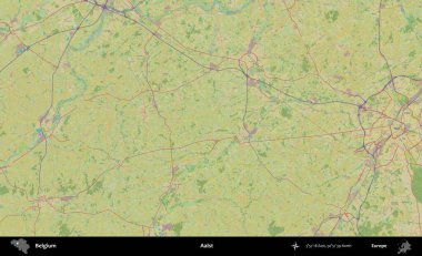 Aalst. Topografik İnsani Stil Haritasında Belçika 'nın idari alanı
