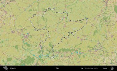 Bir. Belçika 'nın idari alanı Topografik İnsani Stil Haritası' nda özetlenmiştir